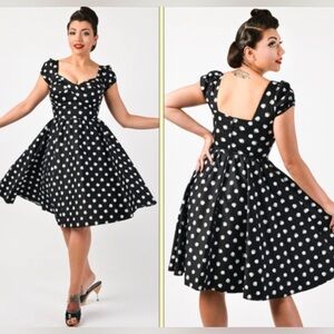 Stop Staring Alicia Estrade Jitterbig 50s Style Black and White Polka Dot Dress